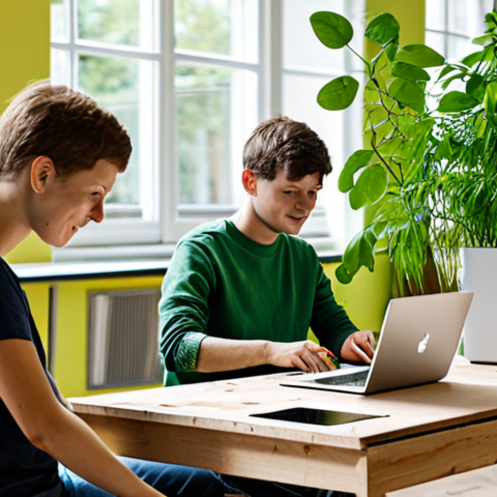 Sustainable Packaging Startup**

A modern, bright workshop in Berlin. Young entrepreneurs are designing and testing innovative, biodegradable packaging materials. Focus on recyclable cardboard, mushroom packaging, and seaweed-based wraps. The scene showcases teamwork, innovation, and eco-friendliness. Include elements like laptops displaying design software, prototypes on worktables, and plants for a natural touch. *Prompt modifiers: natural lighting, high-resolution, realistic textures, professional setting, sustainable practices, German innovation.*

**
