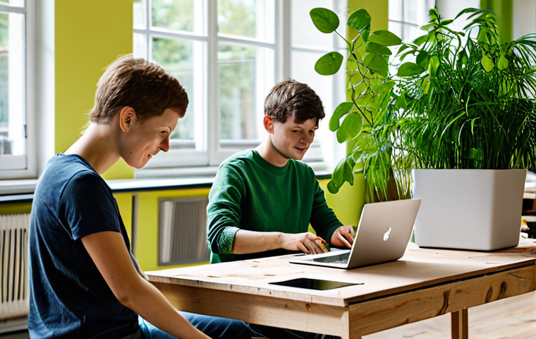 Sustainable Packaging Startup**

A modern, bright workshop in Berlin. Young entrepreneurs are designing and testing innovative, biodegradable packaging materials. Focus on recyclable cardboard, mushroom packaging, and seaweed-based wraps. The scene showcases teamwork, innovation, and eco-friendliness. Include elements like laptops displaying design software, prototypes on worktables, and plants for a natural touch. *Prompt modifiers: natural lighting, high-resolution, realistic textures, professional setting, sustainable practices, German innovation.*

**