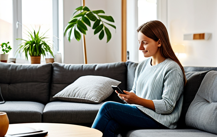 지속가능한 에너지 관리 시스템 소개 - **Prompt:** A modern German family home interior showcasing a smart thermostat displaying energy usa...