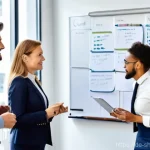 지속가능한 리더십 개발 방법 - **Prompt:** A diverse group of German professionals, including men and women of various ages, are ac...