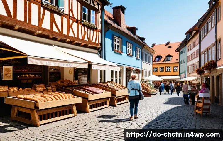 지속가능한 지역 경제 개발 사례 - **Prompt:** A vibrant, sunny market square in a picturesque German town. Local vendors, including a ...