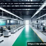 Home 22 지속가능성 관련 연구 논문 소개 - A modern industrial factory interior showcasing digitalization for resource efficiency: sleek produc...